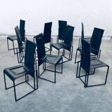 Postmodern architectural dining chairs, Italy, 1980s, set of 10