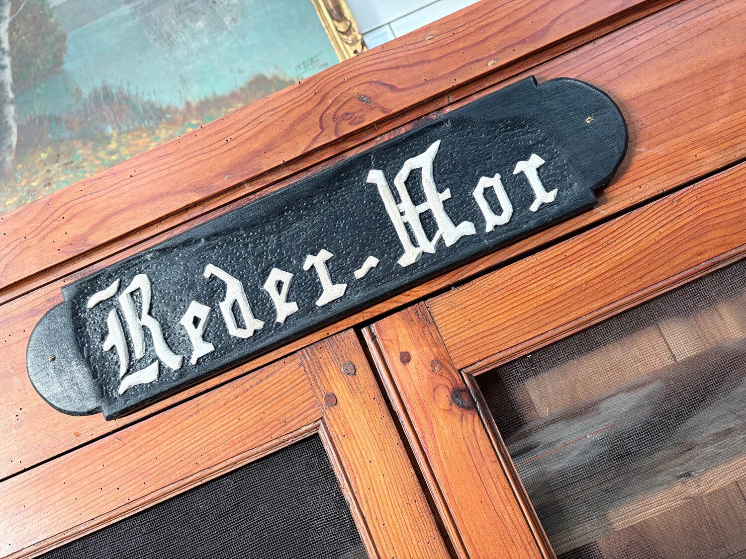 Breton display cabinet in pitch pine
