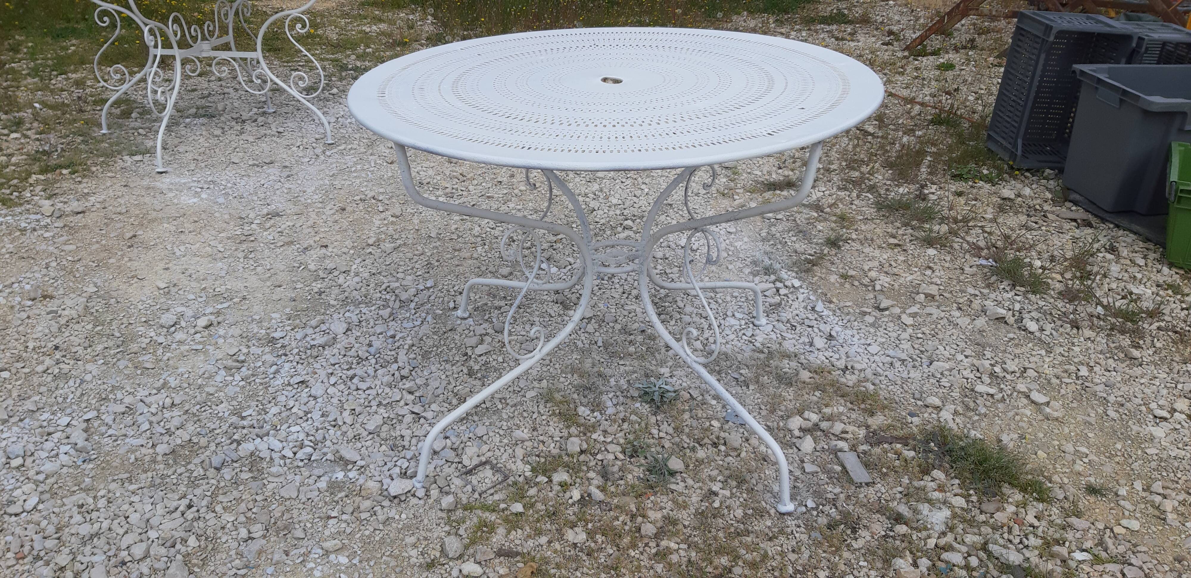 Wrought iron garden table 1900