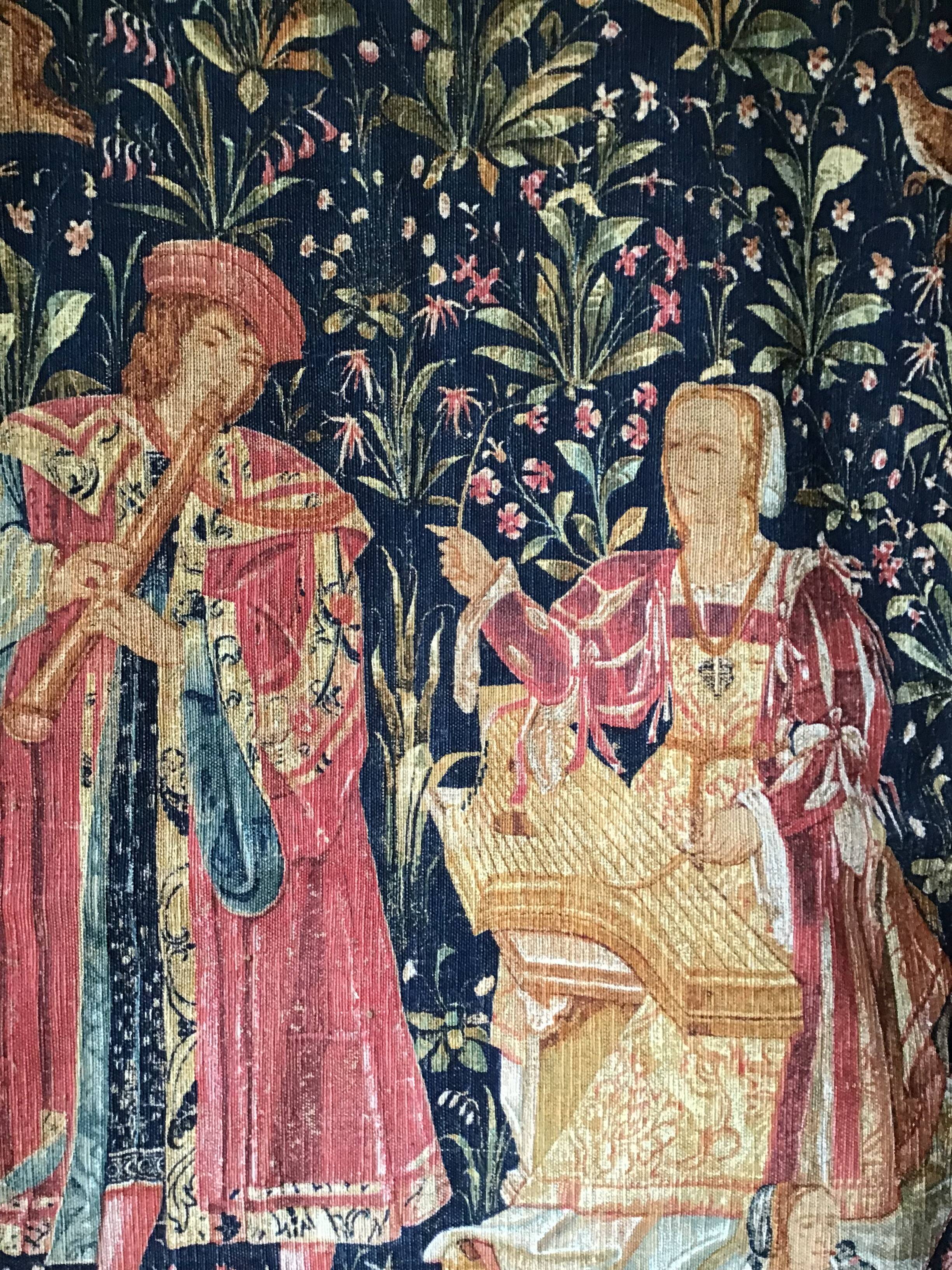 Wall tapestry reproduction of Artis Flora entitled the concert