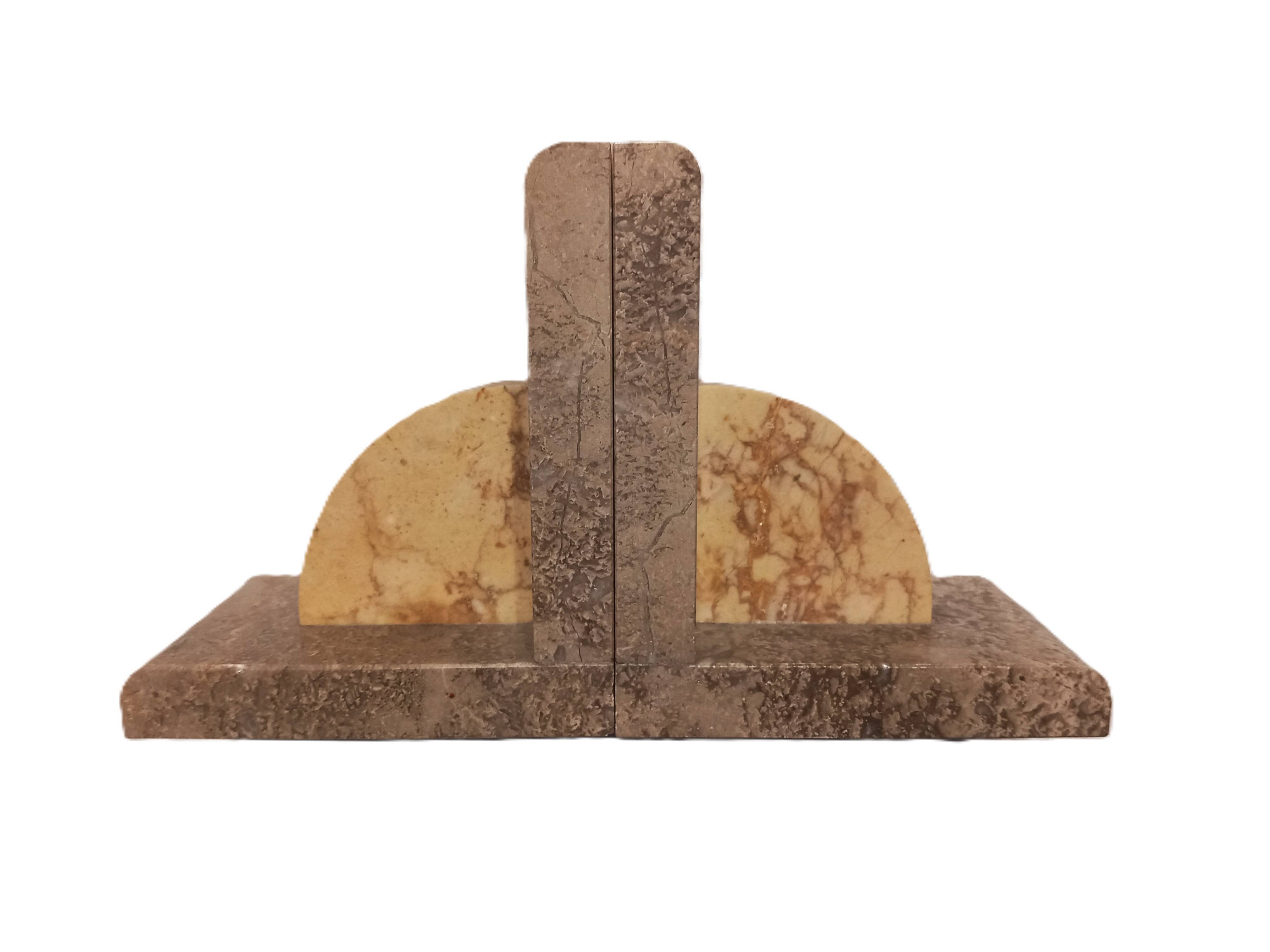 Antique Marble Bookends / Pair