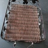 Wicker and wrought iron tray