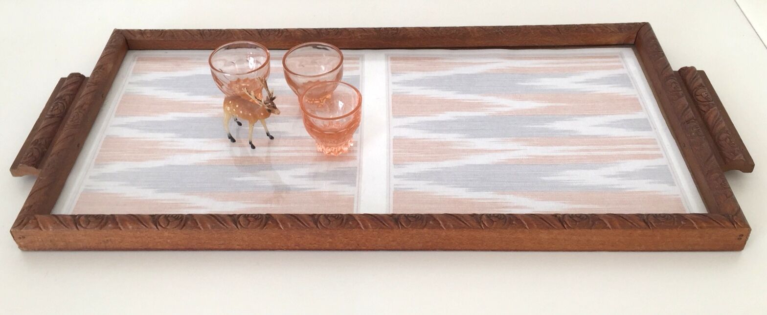 Ancient wood and glass tray