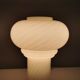 Set of 2 white glass mushroom table lamps, eighties