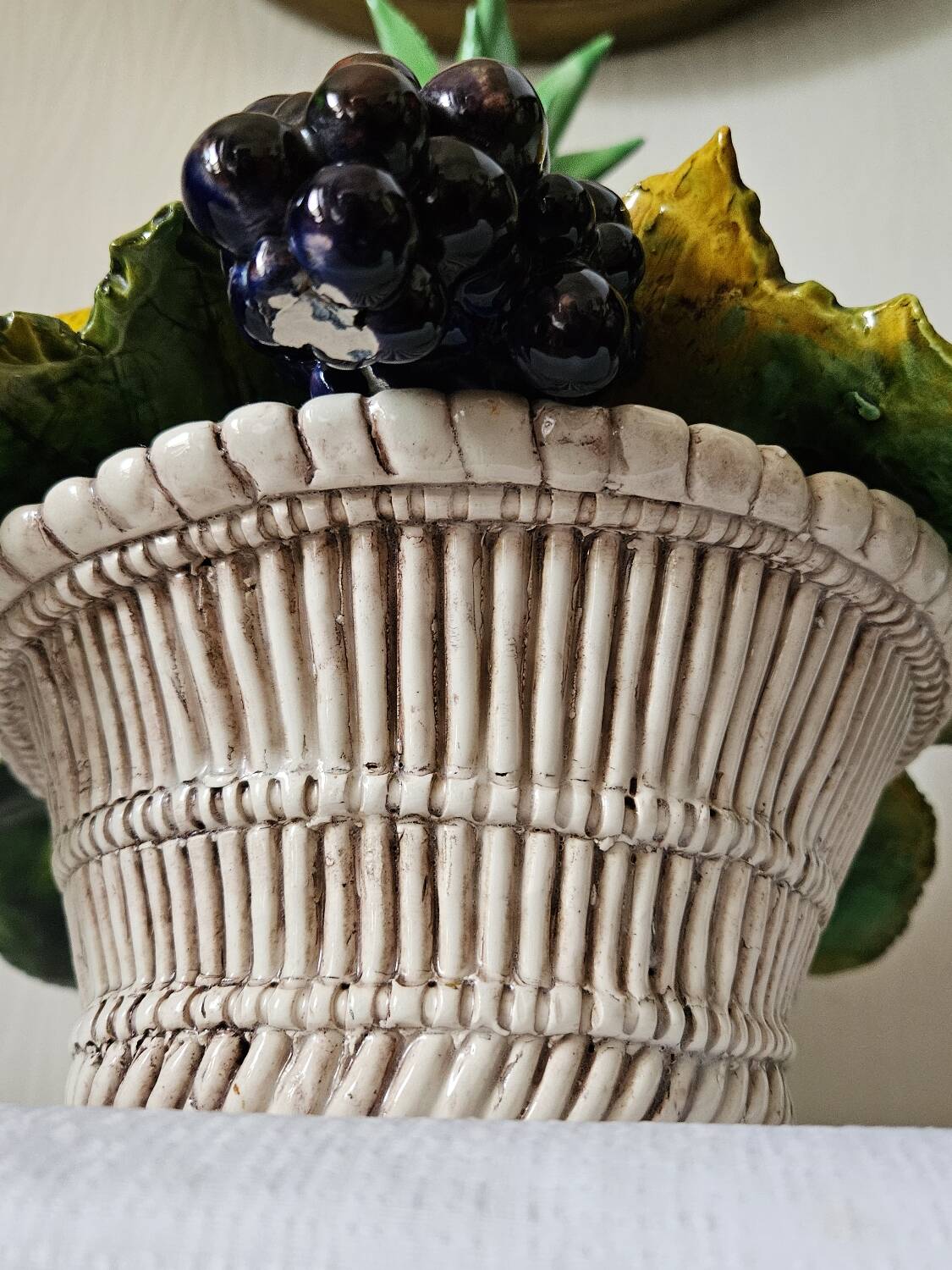 Vintage slipware fruit bowl