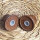 Salt and pepper shakers, bell-shaped, made of wood.