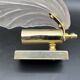 Vintage shell wall light in pink pressed glass and gold steel