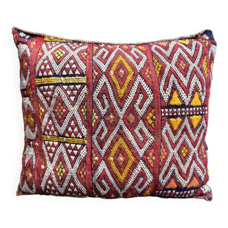 Oreiller berbère vintage Housse de coussin marocain Laine