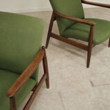 Pair of green GMF 64 armchairs by
Edmund Homa, Poland, 1960s