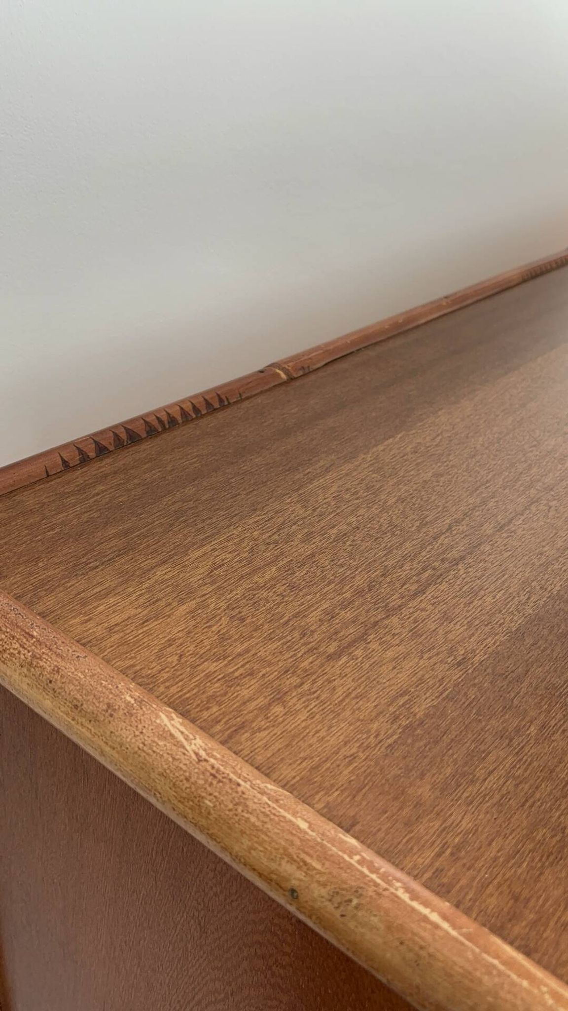 Dalvera wooden and bamboo chest of drawers, 1970