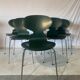 Set of 6 “Ant” chairs in dark green – Arne Jacobsen for Fritz Hansen