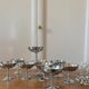 Set of 9 vintage silver stainless steel dessert bowls