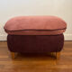Siège, pouf vintage en velours côtelé rose et violine