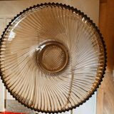 Art Deco cut or dish in smoked glass