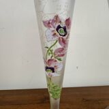 Pair of Frosted Glass Cornet Vases after Montjoye by Legras Art Nouveau period circa 1900
