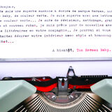Green lime leaf typewriter hermes