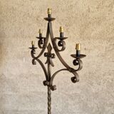 Four-light wrought iron floor lamp