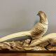 Couple de faisans dorés époque Art Déco en Céramique émaillée brun