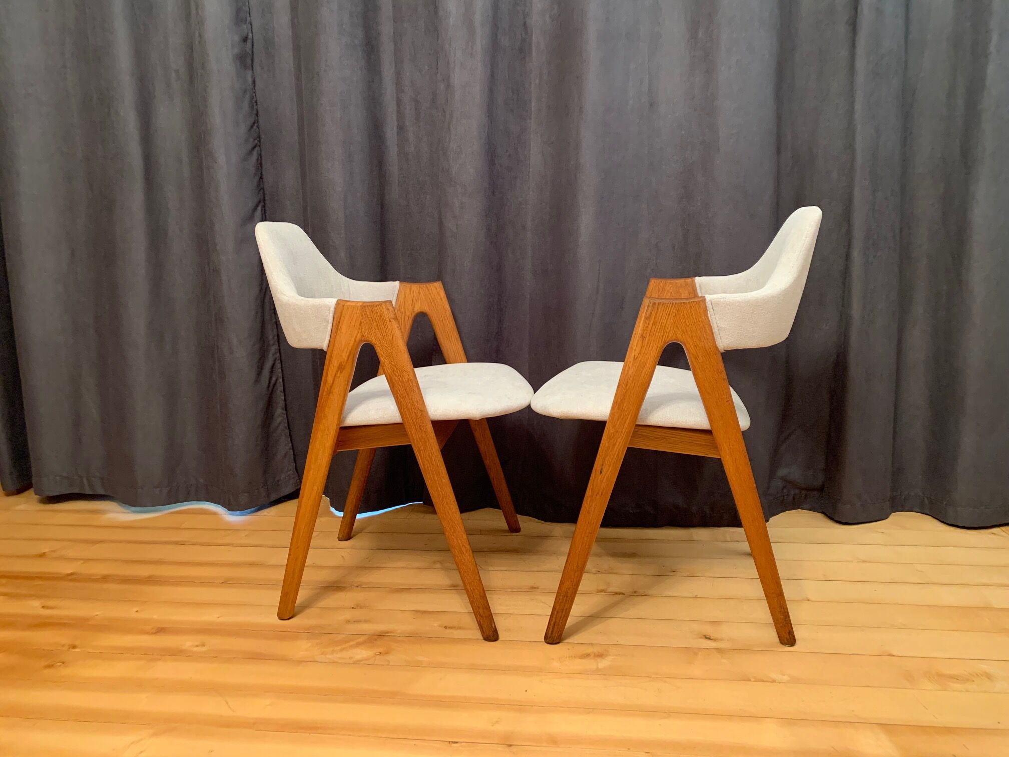 Pair of Compass chairs by Kai Kristiansen, SVA Møbler, Denmark, 1960s