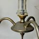 Vintage brass and glass three-branch chandelier