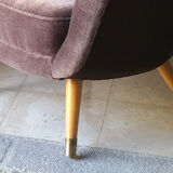 The years 50-60 in Velvet Brown EGG egg Chair