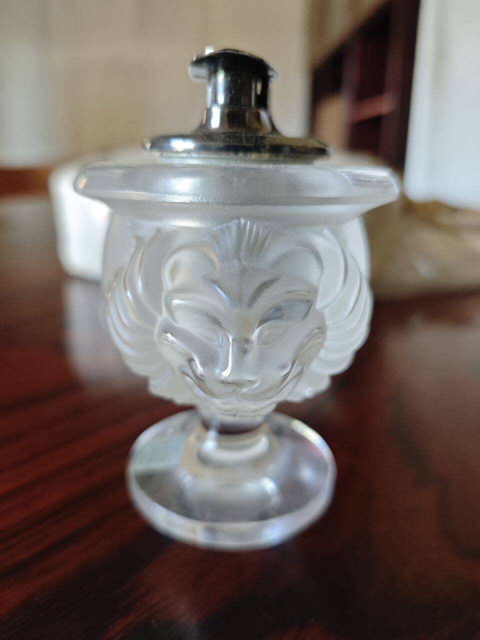 Lion head lighter Lalique France