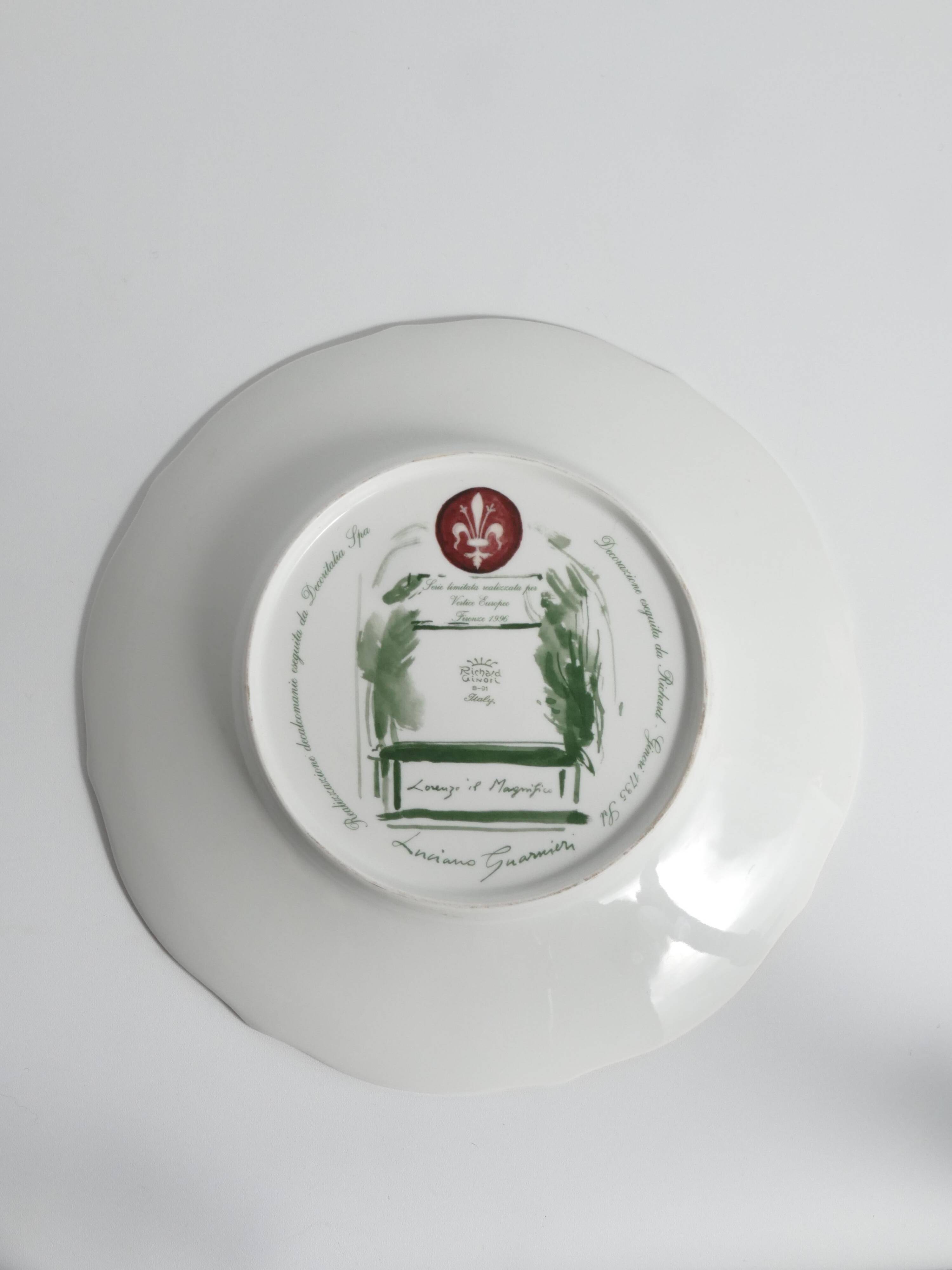 “Lorenzo il Magnifico” Wall Plate by Luciano Guarnier for Richard Ginori, Italy