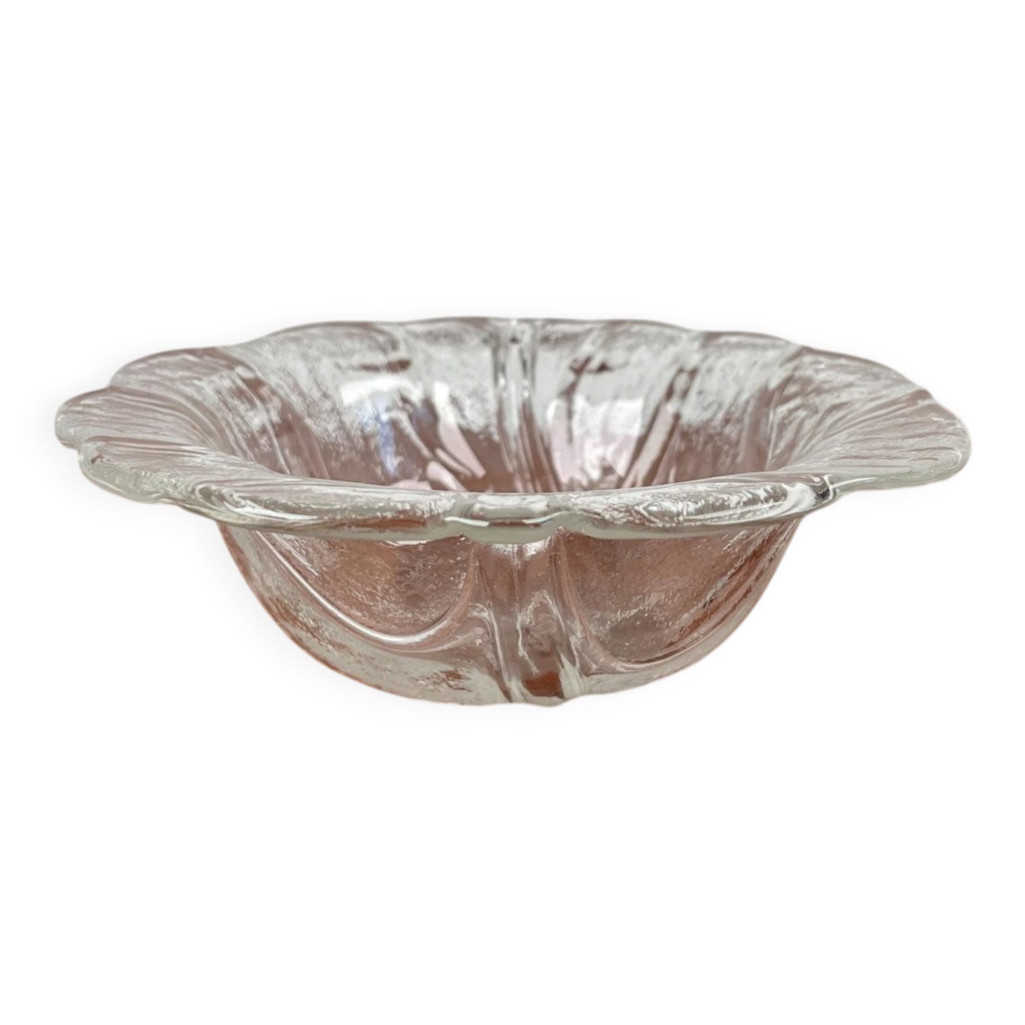 Small vintage bowl from the Eden series in glass by Lars Hellsten for Orrefors, Sweden, 1970s.