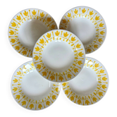 Set of 5 deep plates Lys Digoin Sarreguemines