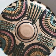 Service à thé marocain vintage, théière et 5 tasses et soucoupes