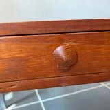 Scandinavian teak coffee table vintage chrome legs 1960