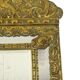 Ancien miroir à coussin repoussé facetté France