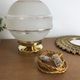 Globe old art deco table lamp in glass and brass support