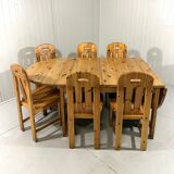 Karin Mobring grande table à manger à oreilles tombantes Ikea 1970-80