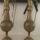 Pair of chiselled gilded bronze ewers – Oriental decoration – Antique pieces