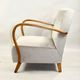 Fauteuil en velours beige allemand Art Déco, années 1960