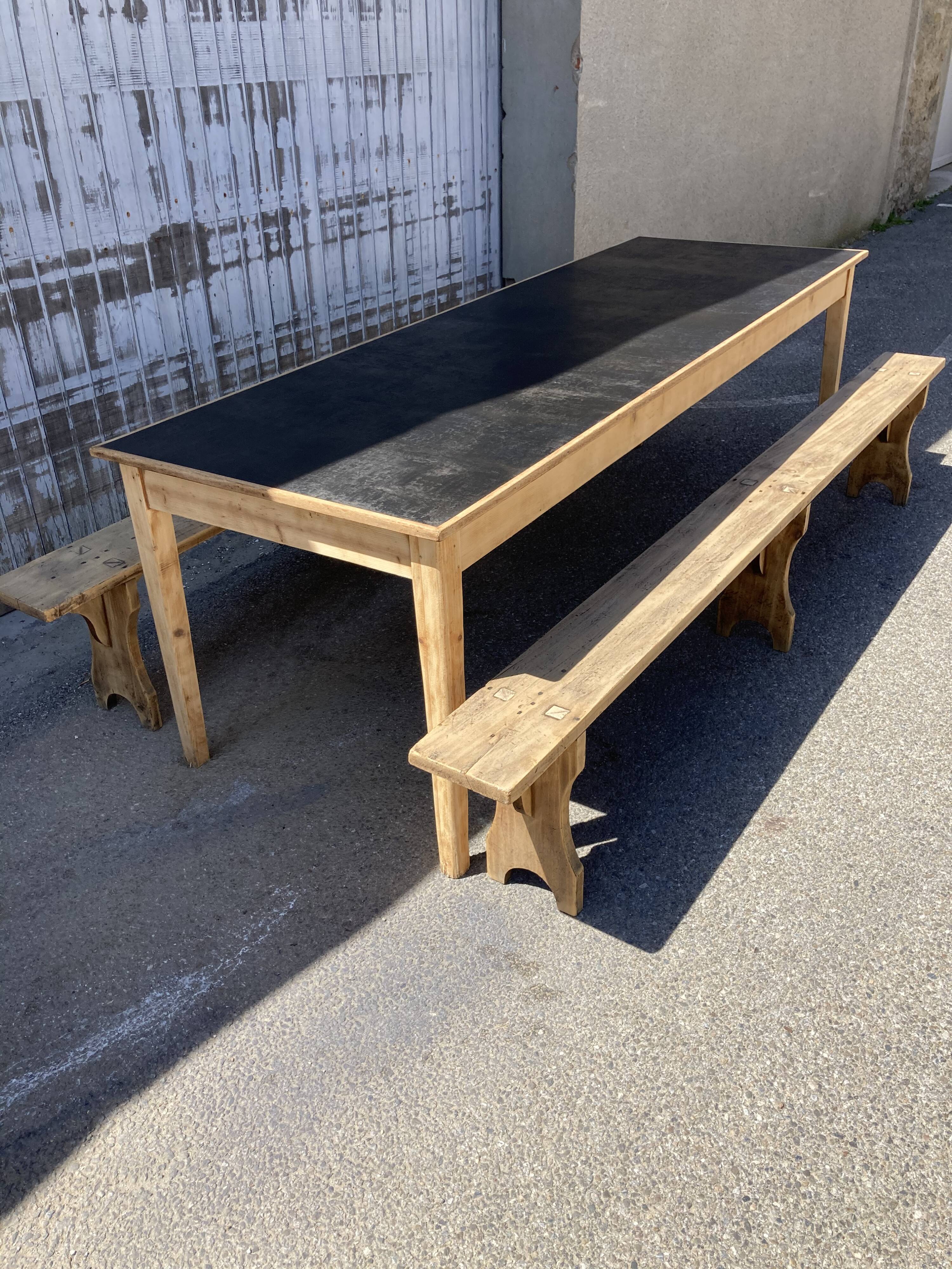 Large black patinated tray table
