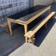 Large black patinated tray table