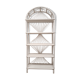 White lacquered rattan bookcase
