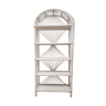 White lacquered rattan bookcase