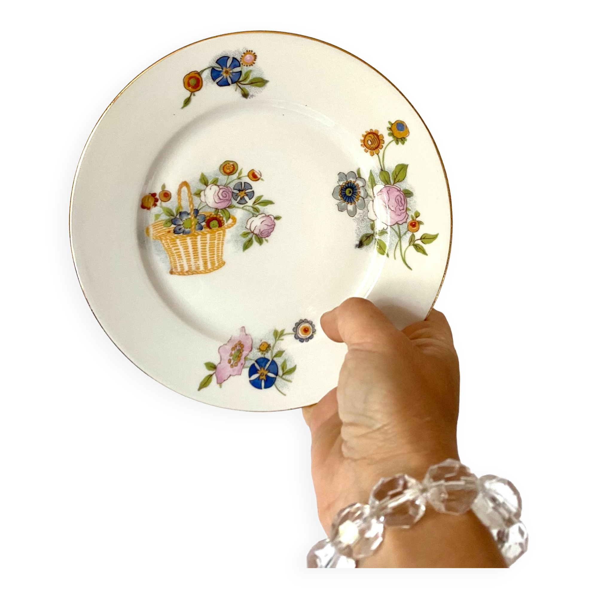 12 Assiettes à dessert en porcelaine de Limoges