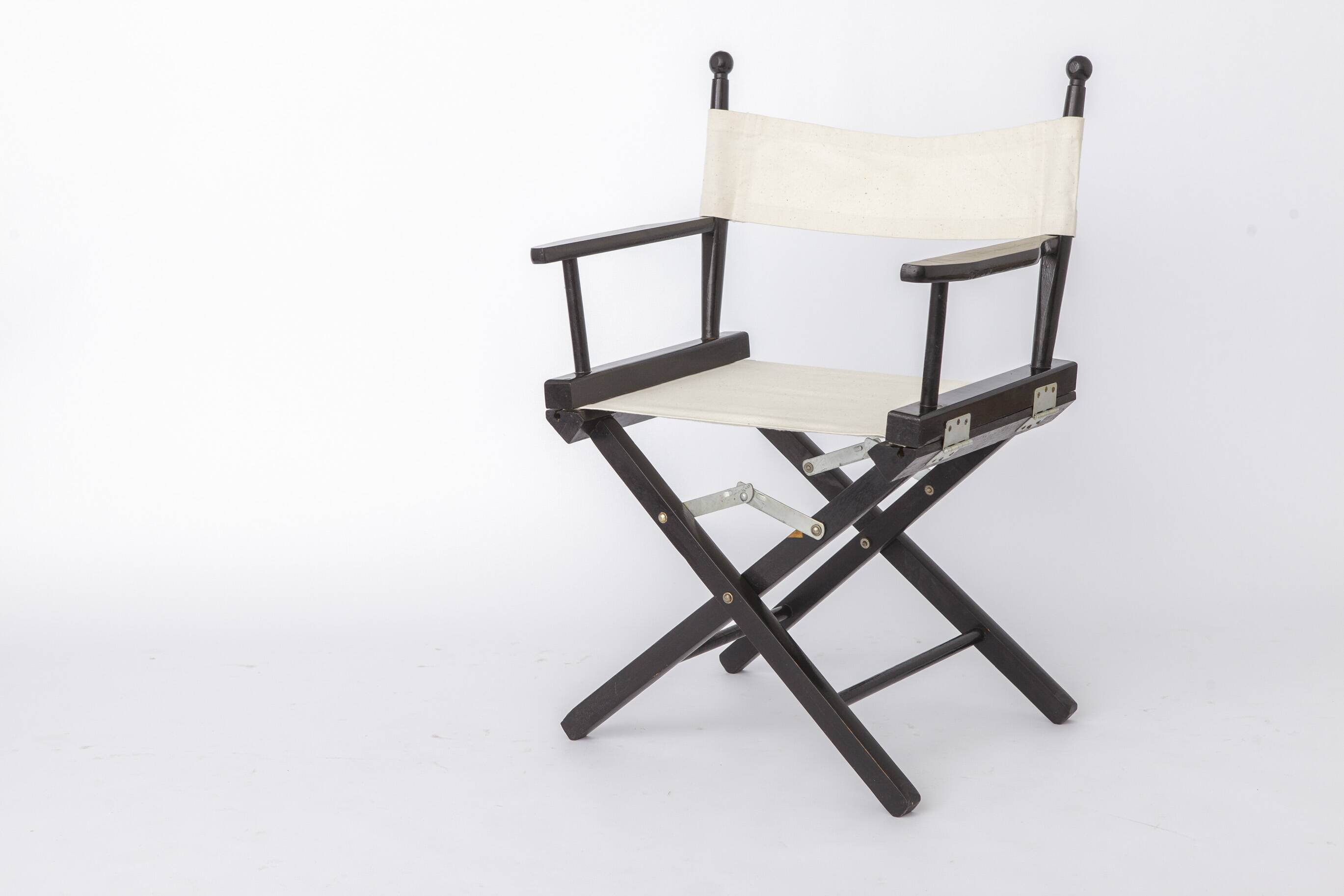 Pair of Vintage Director’s Chairs, 1970s Folding Chairs, Black Beech Wood
