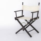 Pair of Vintage Director’s Chairs, 1970s Folding Chairs, Black Beech Wood