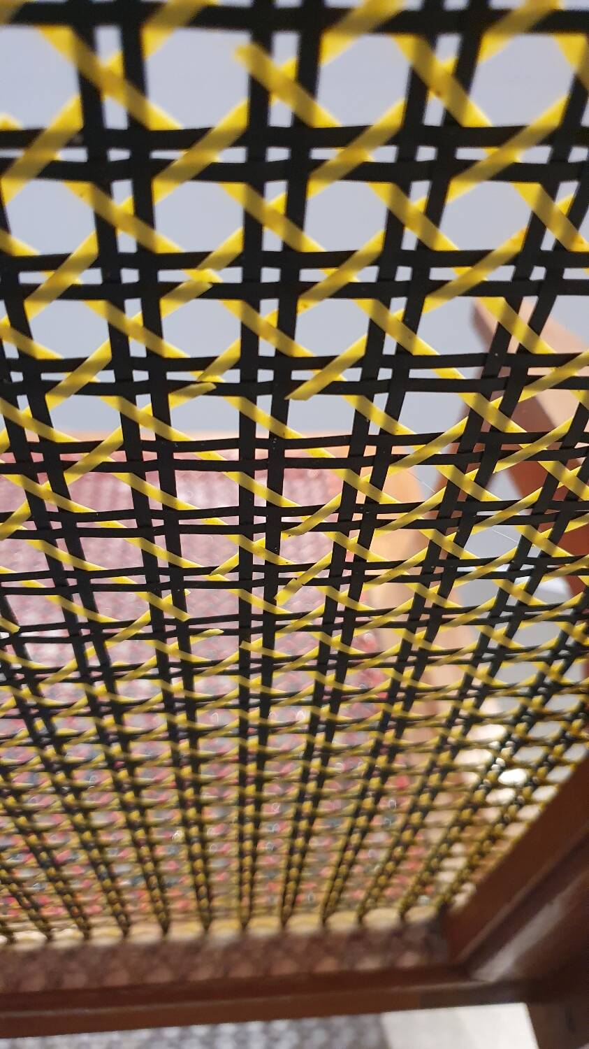 Mahogany cane armchair from the 60s