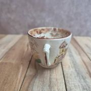 Tasse ancienne en terre de fer Sarreguemines modèle Kyoto polychrome