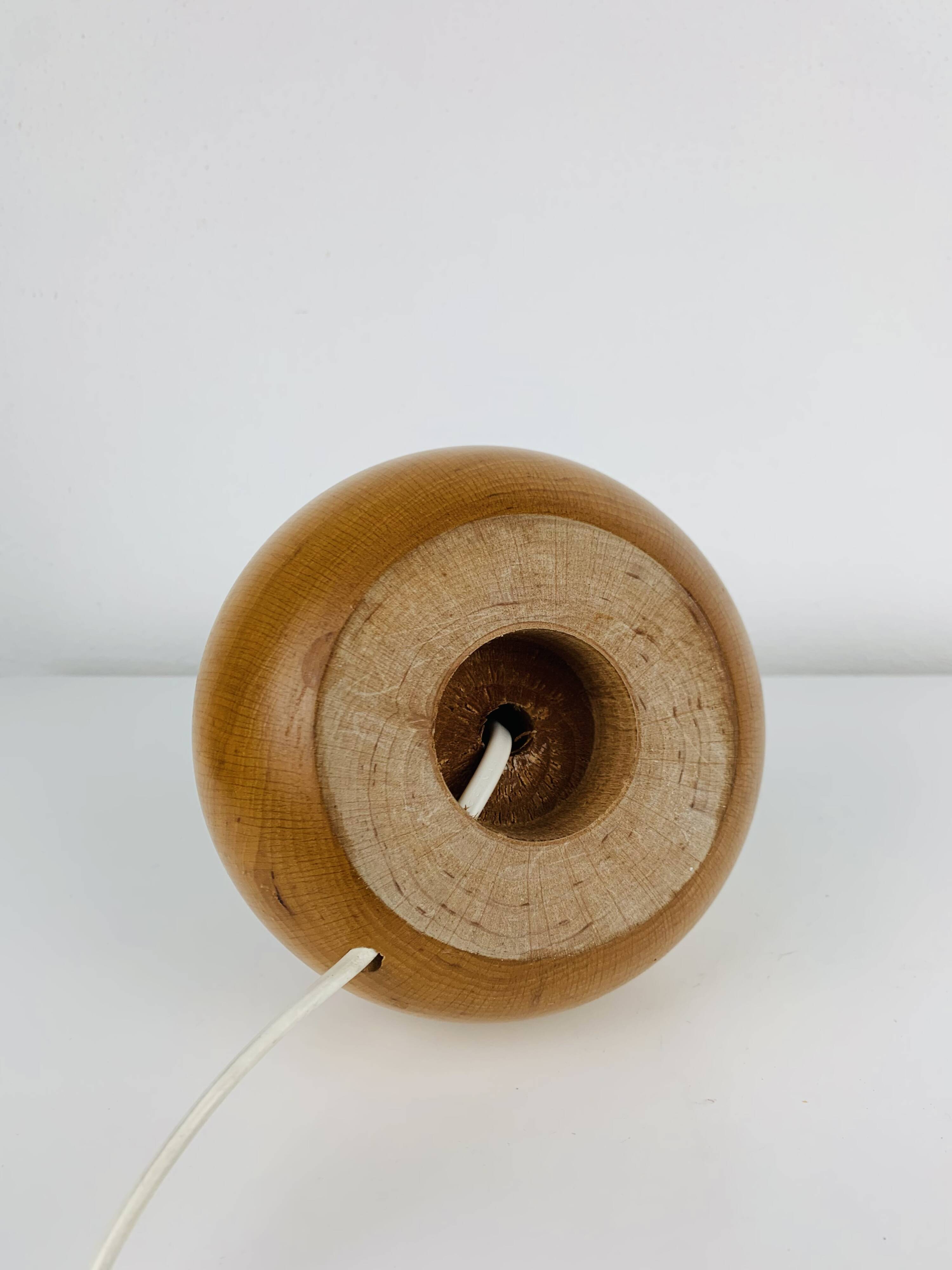 Scandinavian style wooden ball lamp, 1960s
