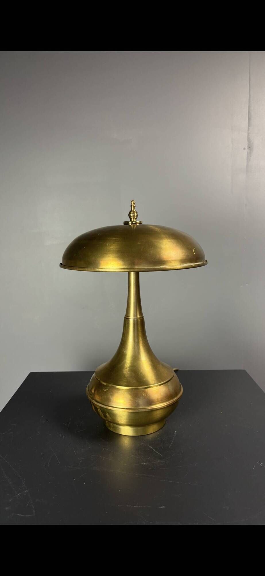 Midcentury Italian modernist brass dome mushroom table lamp, 1960s