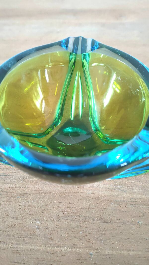 Cendrier sommerso en verre de Murano design années 60