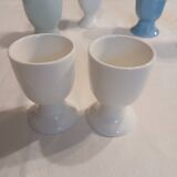 6 mismatched old egg cups