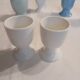6 mismatched old egg cups